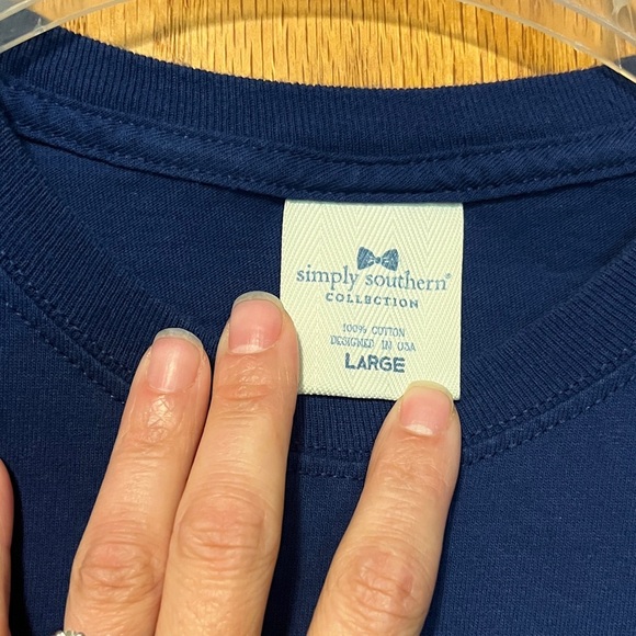 Simply Southern Navy Tee with Yellow Emblem - Picture 2 of 8